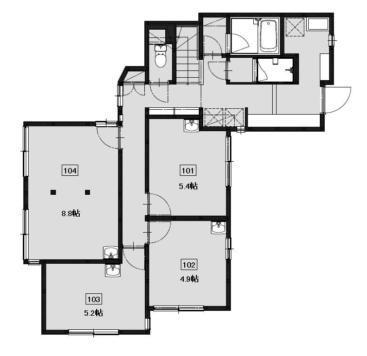 HOUSE-ZOO国立１Ｆ間取り図