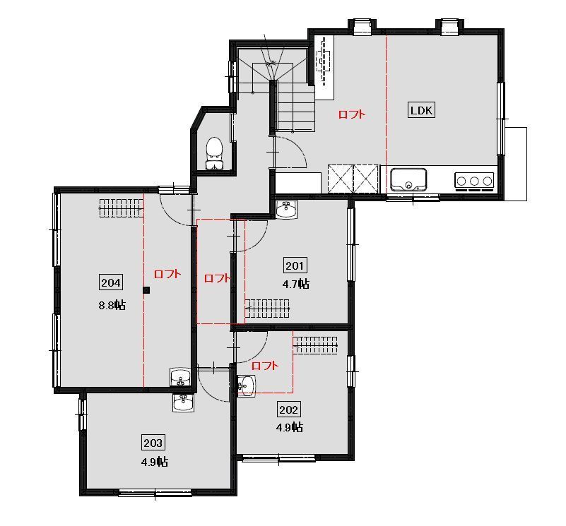 HOUSE-ZOO国立２Ｆ間取り図